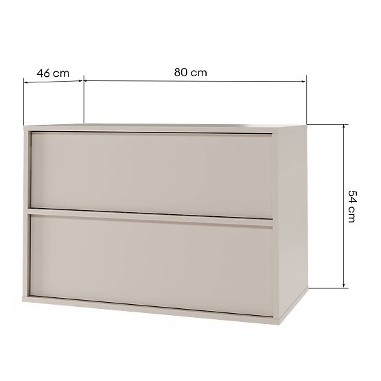 Mobiletto sotto lavabo da appoggio Mossy, 80 cm, cashmere