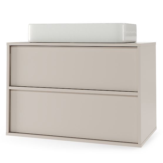 Mobiletto sotto lavabo da appoggio Mossy, 80 cm, cashmere