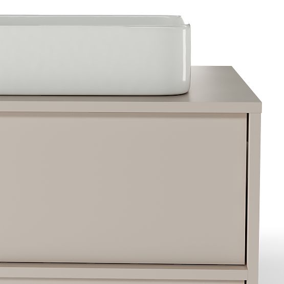 Mobiletto sotto lavabo da appoggio Mossy, 80 cm, cashmere