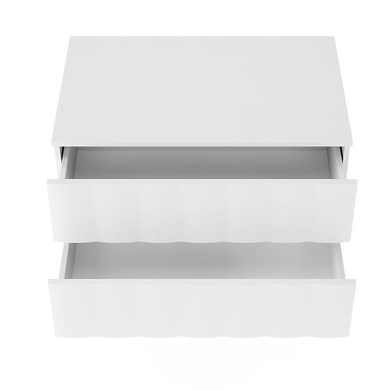 Mobiletto sotto lavabo Grita 80 cm, bianco, pannello frontale ondulato