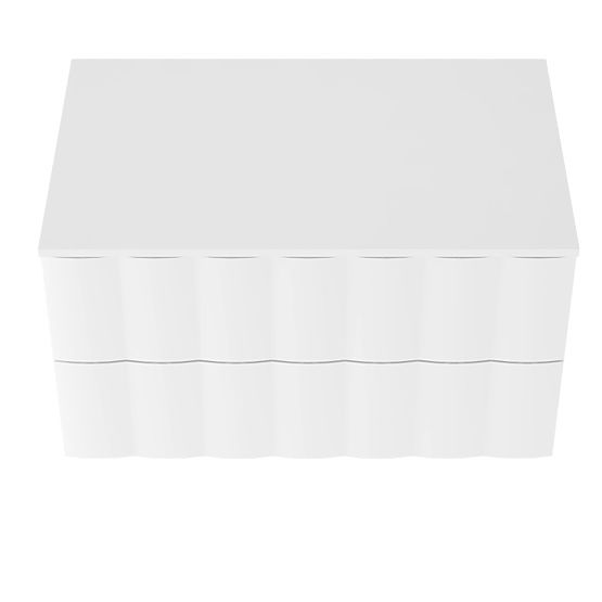 Mobiletto sotto lavabo Grita 80 cm, bianco, pannello frontale ondulato