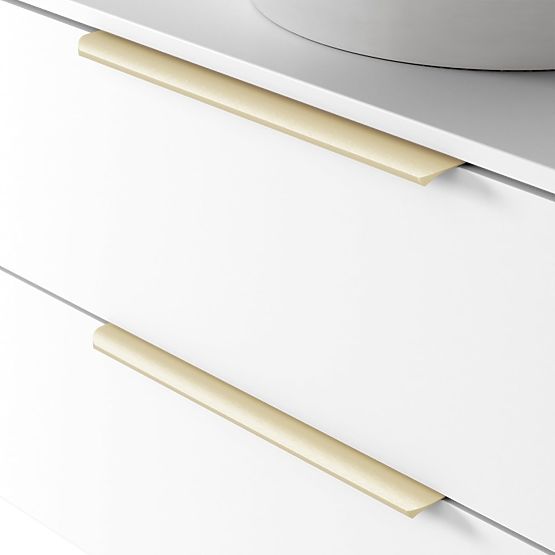 Mobiletto sotto lavabo Tidea 80 cm, bianco, maniglie dorate