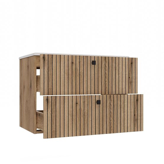 MOBILETTO SOTTO LAVABO TIGO 80 2S ROVERE EVOKE SCANALATO FRONTALE + LAVABO