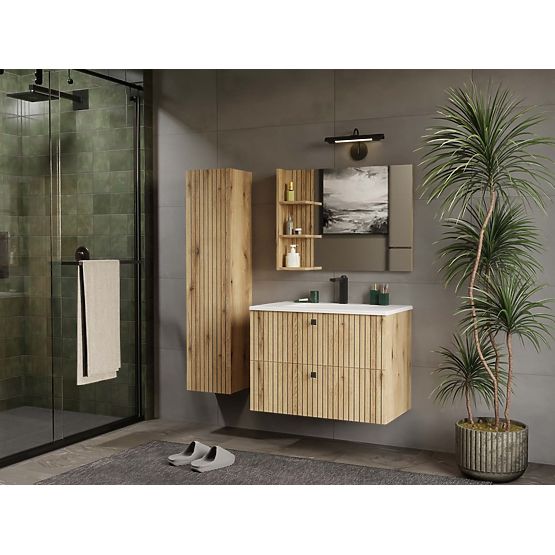 MOBILETTO SOTTO LAVABO TIGO 80 2S ROVERE EVOKE SCANALATO FRONTALE + LAVABO