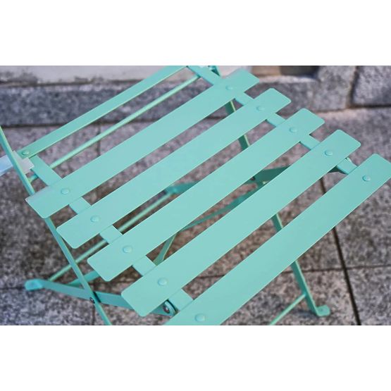 Mobili da Balcone in Acciaio (2 x sedie pieghevoli + tavolo) SEMPLICI Menta