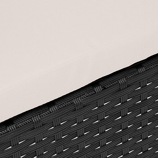 Mobili da giardino in tecnorattan set 4 in 1 MAGNOLIA nero cuscini beige