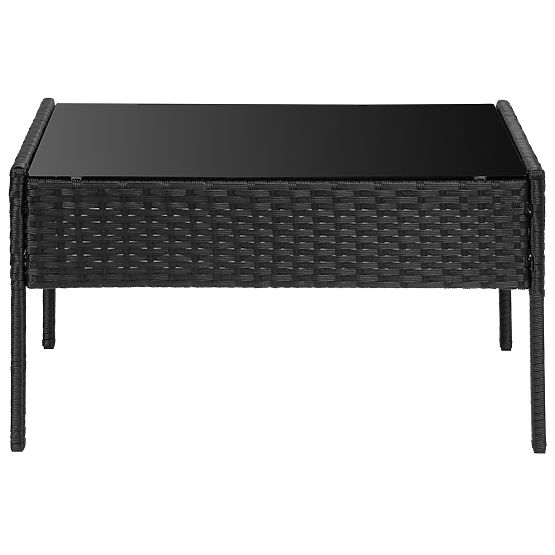 Mobili da giardino in tecnorattan set 4 in 1 MAGNOLIA nero cuscini beige