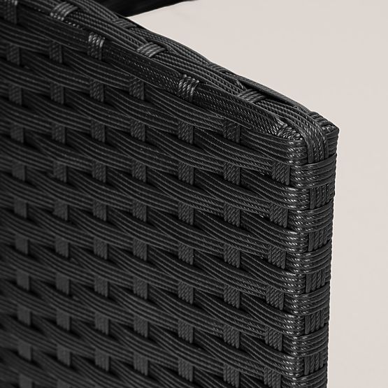 Mobili da giardino in tecnorattan set 4 in 1 MAGNOLIA nero cuscini beige