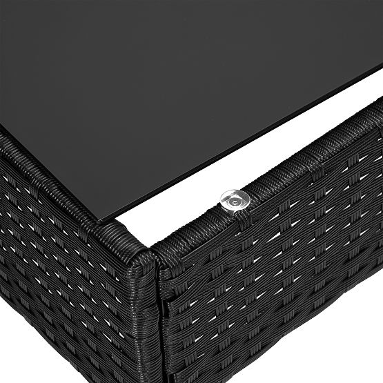 Mobili da giardino in tecnorattan set 4 in 1 MAGNOLIA nero cuscini beige