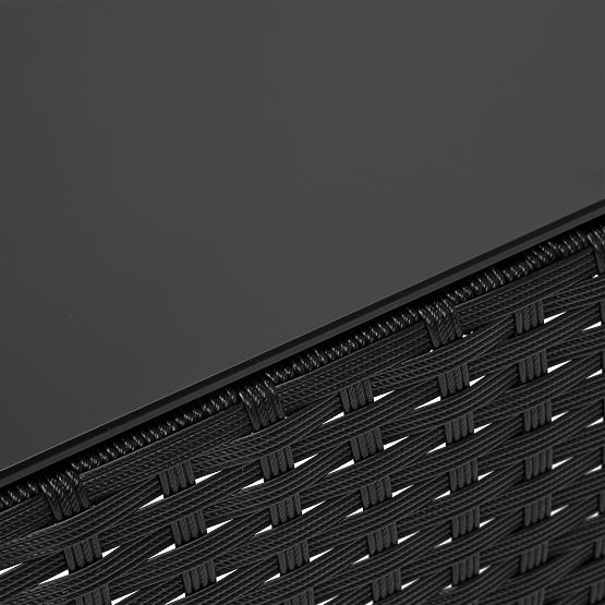 Mobili da giardino in tecnorattan set 4 in 1 MAGNOLIA nero cuscini beige