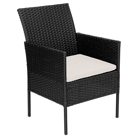 Mobili da giardino in tecnorattan set 4 in 1 MAGNOLIA nero cuscini beige