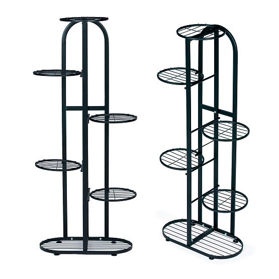 Moderno supporto per piante in metallo a 6 livelli nero