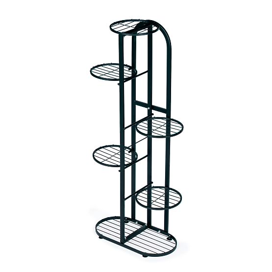 Moderno supporto per piante in metallo a 6 livelli nero