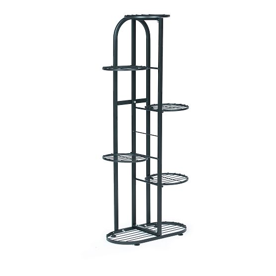 Moderno supporto per piante in metallo a 6 livelli nero