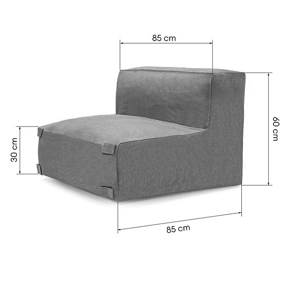 Modulo centrale per angolo giardino Vacuum con rivestimento, grigio