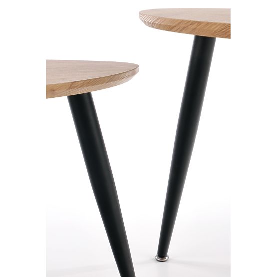 NICEA 2, set di 2 tavolini rovere dorato/nero