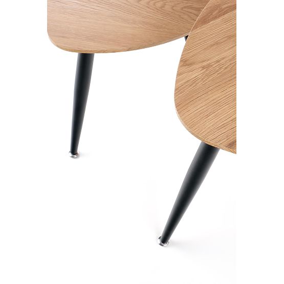 NICEA 2, set di 2 tavolini rovere dorato/nero