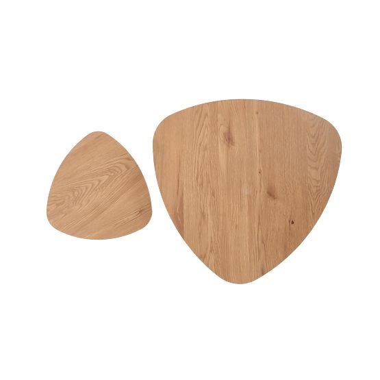 NICEA 2, set di 2 tavolini rovere dorato/nero