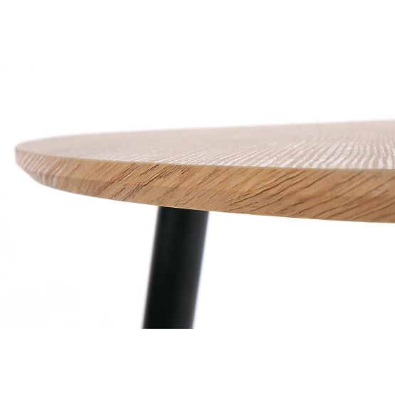 NICEA 2, set di 2 tavolini rovere dorato/nero