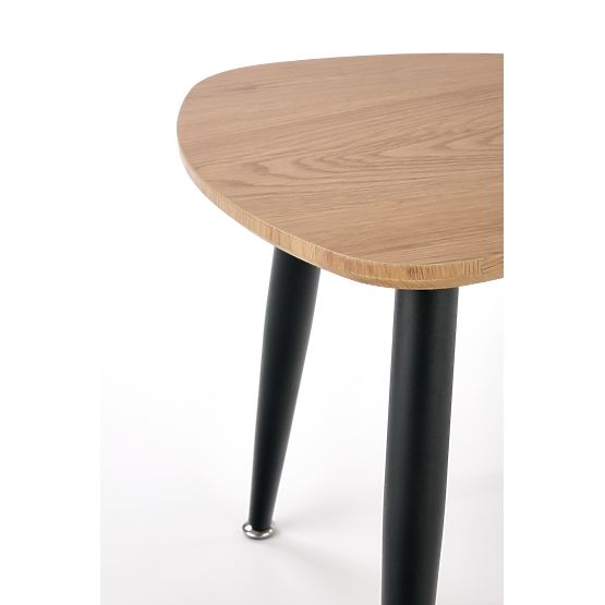 NICEA 2, set di 2 tavolini rovere dorato/nero