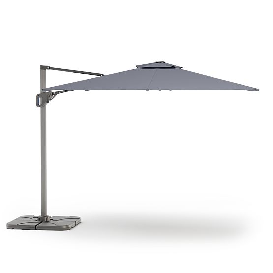 Ombrellone da giardino a braccio Shade 4x3 m con copertura, rotazione 360°, grigio
