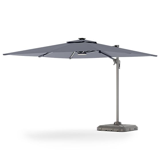 Ombrellone da giardino a sbalzo Shade Deluxe 4x3 m con custodia e illuminazione LED solare, girevole