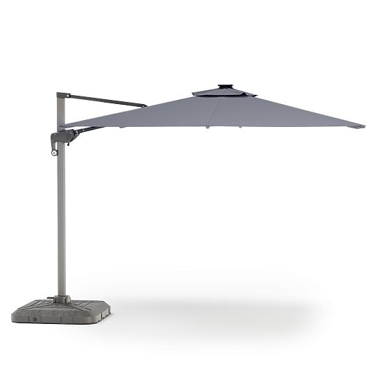 Ombrellone da giardino a sbalzo Shade Deluxe 4x3 m con custodia e illuminazione LED solare, girevole