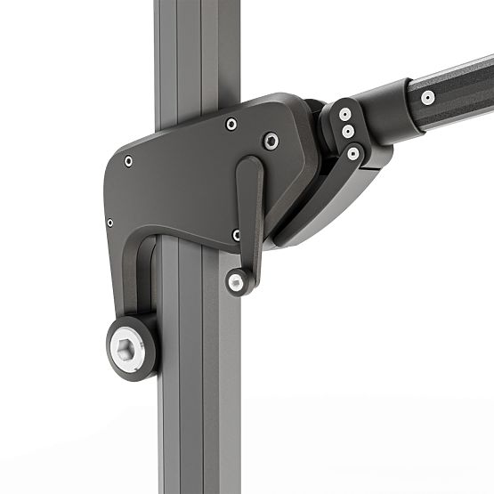 Ombrellone da giardino a sbalzo Shade Deluxe 4x3 m con custodia e illuminazione LED solare, girevole