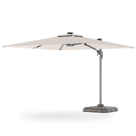 Ombrellone da giardino a sbalzo Shade Deluxe 4x3 m con custodia e illuminazione LED solare, rotante