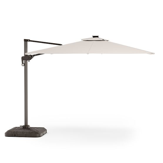 Ombrellone da giardino a sbalzo Shade Deluxe 4x3 m con custodia e illuminazione LED solare, rotante