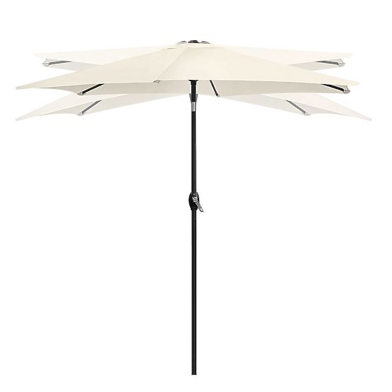 Ombrellone da giardino pieghevole regolabile 210 cm beige