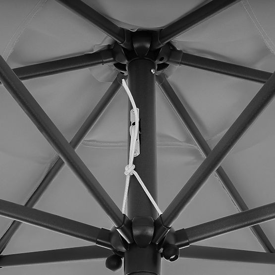 Ombrellone da giardino pieghevole regolabile 210 cm grigio