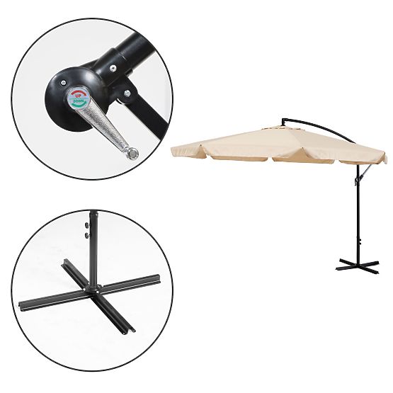 Ombrellone pieghevole per terrazza - beige