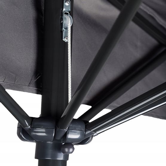 Ombrellone semicircolare per la terrazza - grigio