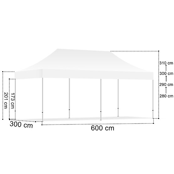 Padiglione commerciale espresso - 3x6 m - bianco