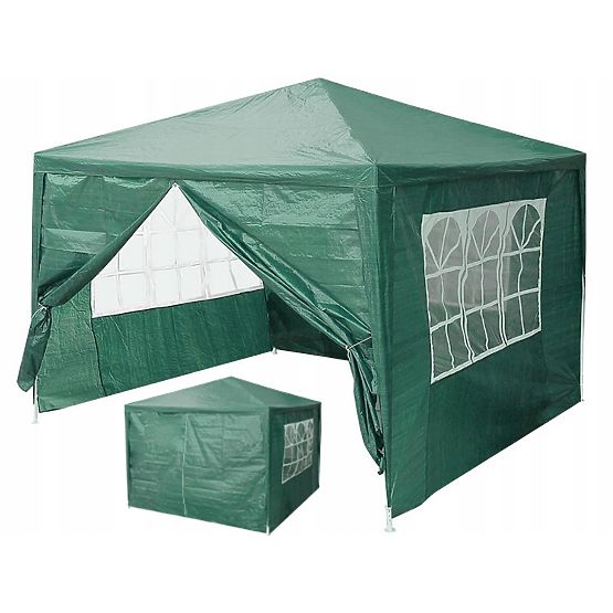 Padiglione da giardino 3x3 m 4 pareti verde MultiGarden