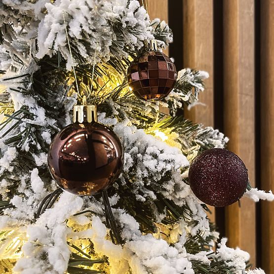 PALLINE DI NATALE MARRONI 34 PEZZI SYSD1688-038