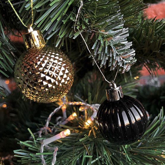 PALLINE DI NATALE NERE 34 PEZZI SYSD1688-033