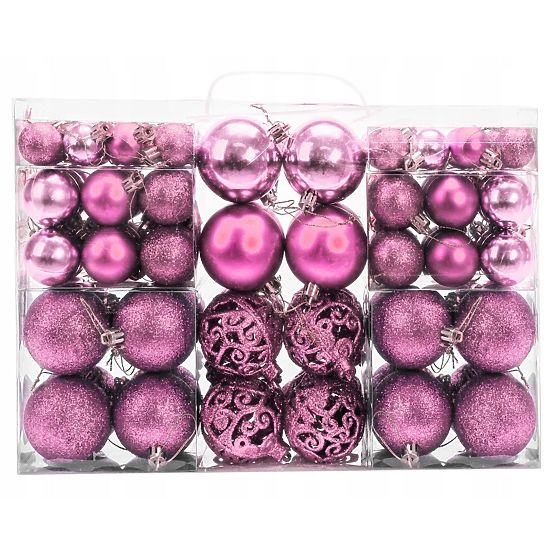 PALLINE DI NATALE ROSA 100 PEZZI KL-21X03