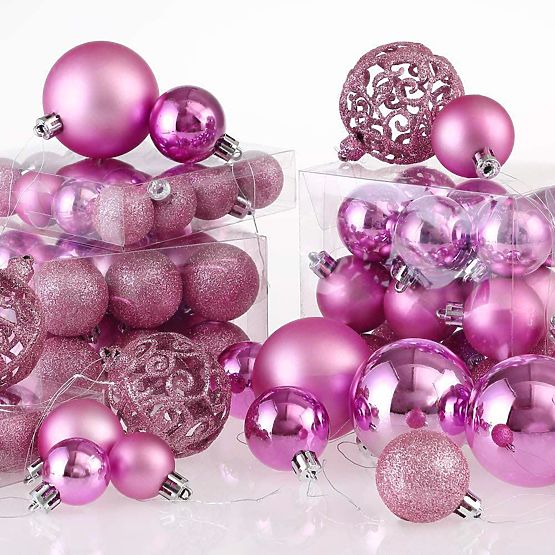 PALLINE DI NATALE ROSA 100 PEZZI KL-21X03
