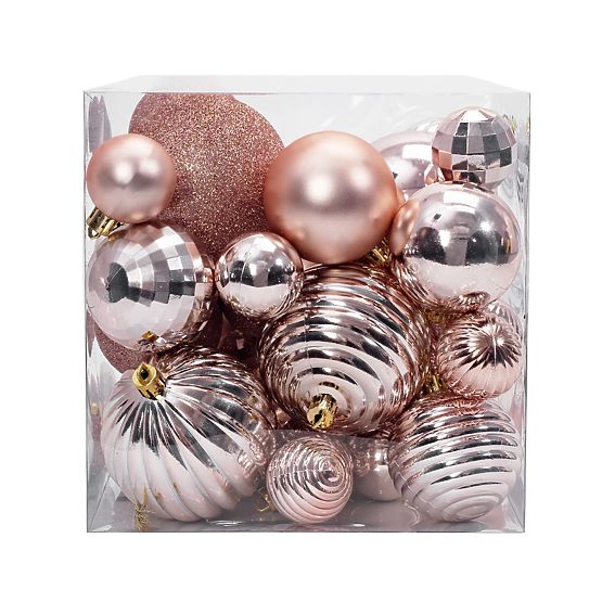 PALLINE DI NATALE ROSA-ORO 36 PEZZI 311433B