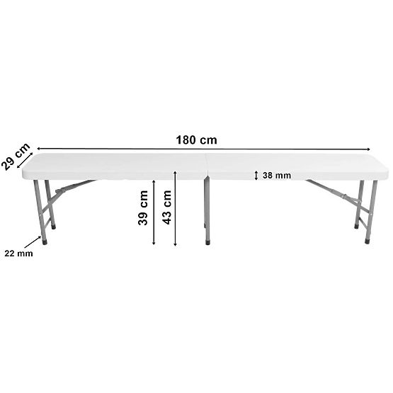 Panca catering pieghevole 180 cm bianca