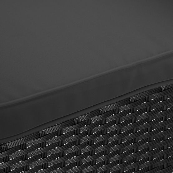 Panca da giardino in tecnorattan divano CORDOBA nero con cuscini grigi