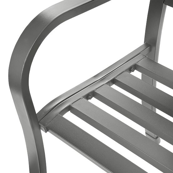 Panca da giardino traforata con schienale per parco terrazza balcone struttura in metallo grafite