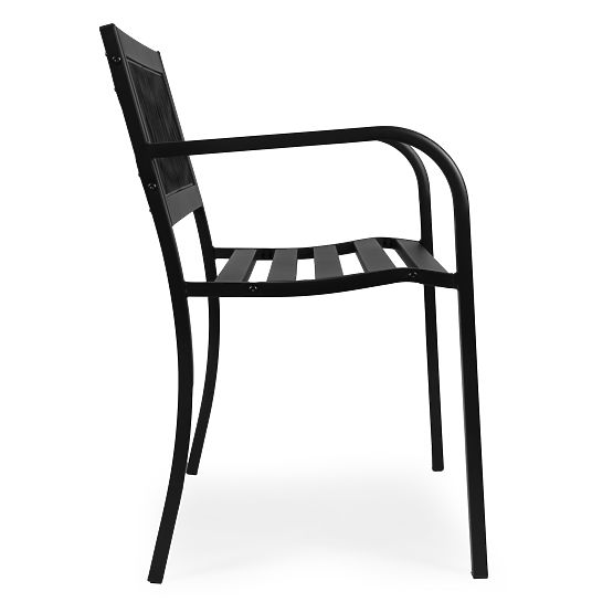 Panchina da giardino con schienale a griglia 120x50 cm in metallo nero MultiGarden