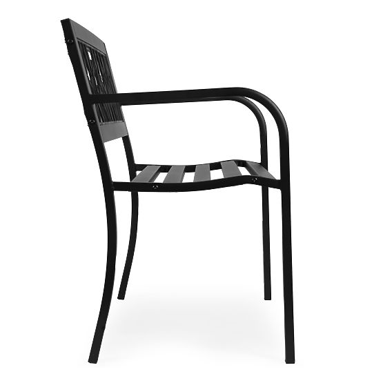 Panchina da giardino con schienale decorativo 120x50 cm in metallo nero MultiGarden