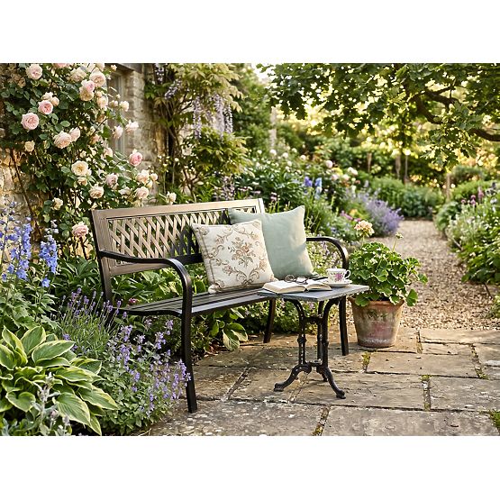 Panchina da giardino in acciaio ROMBO