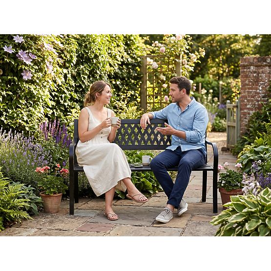 Panchina da giardino in acciaio ROMBO