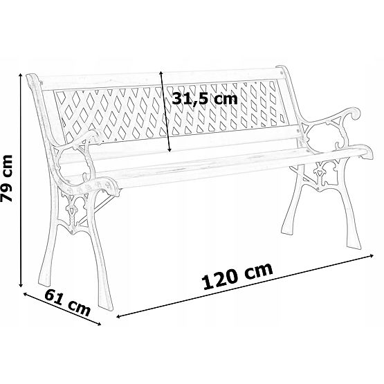 Panchina da giardino in ghisa KARO