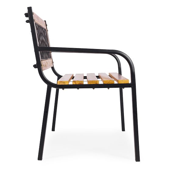 Panchina da giardino in legno con schienale a griglia 118x52 cm parco MultiGarden